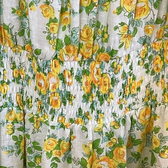 Faithfull the Brand Dress Matisse Boho Floral Linen Midi Sz M - Picture 7 of 11